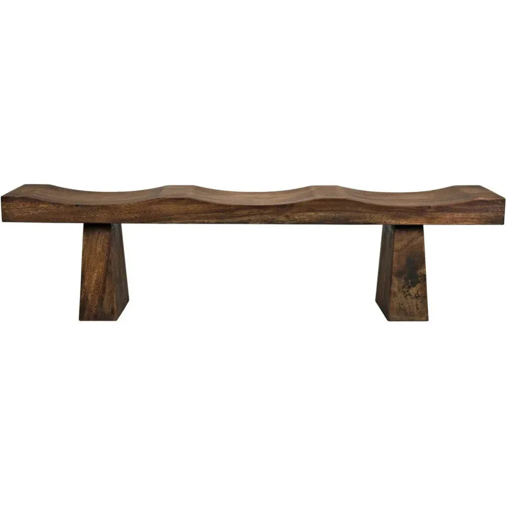 Noir Shibumi Scooped Wooden Dining Bench