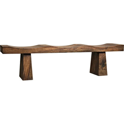 Noir Shibumi Scooped Wooden Dining Bench