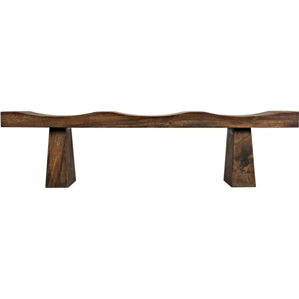 Noir Shibumi Scooped Wooden Dining Bench