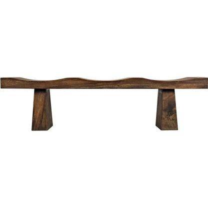 Noir Shibumi Scooped Wooden Dining Bench