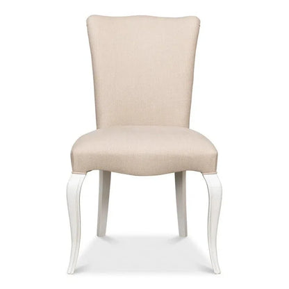 Side chair Cortina White With Linen Flax - LOOMLAN - Sarreid - Accent Chairs