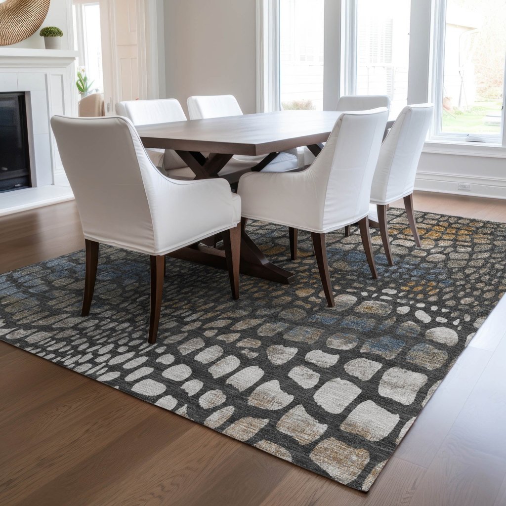 LOOMLAN Rugs Siena Gray Washable Indoor-Outdoor Rug