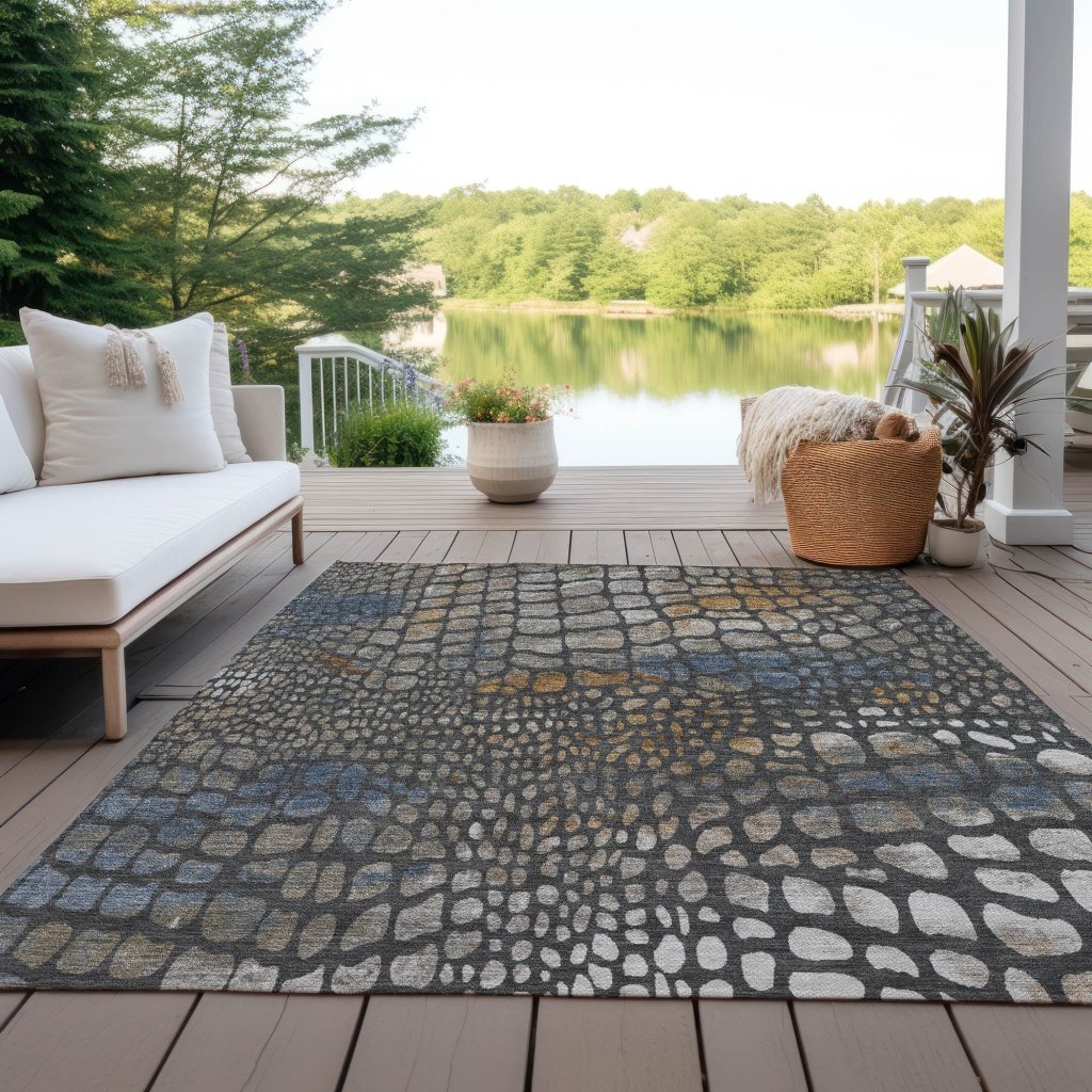 LOOMLAN Rugs Siena Gray Washable Indoor-Outdoor Rug