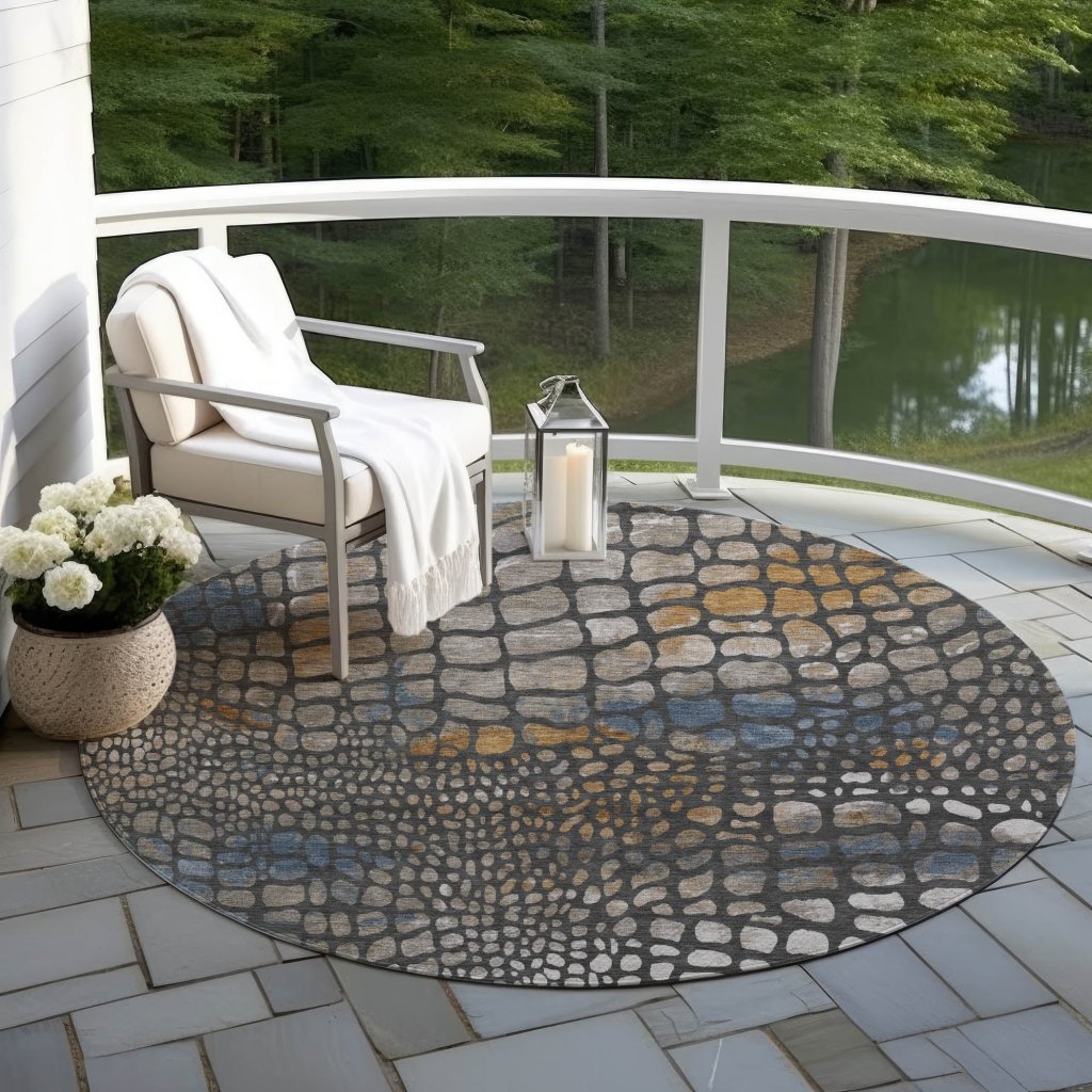 LOOMLAN Rugs Siena Gray Washable Indoor-Outdoor Rug