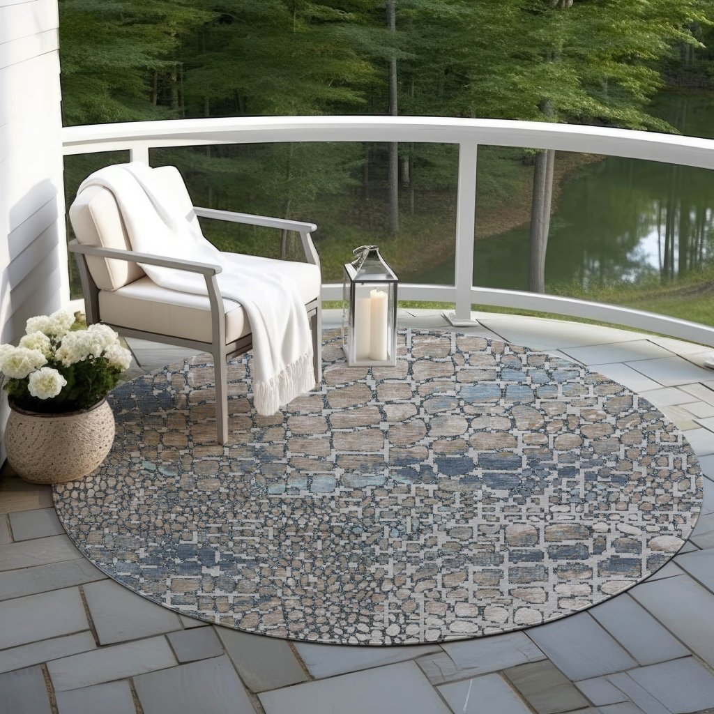 LOOMLAN Rugs Siena Silver Washable Indoor-Outdoor Rug