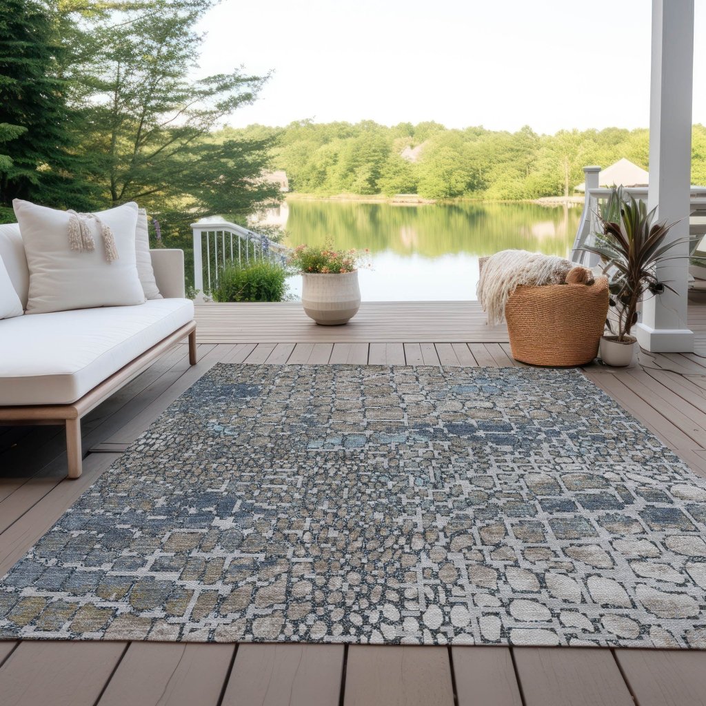 LOOMLAN Rugs Siena Silver Washable Indoor-Outdoor Rug