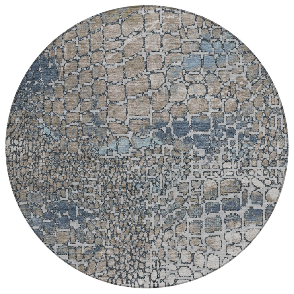LOOMLAN Rugs Siena Silver Washable Indoor-Outdoor Rug