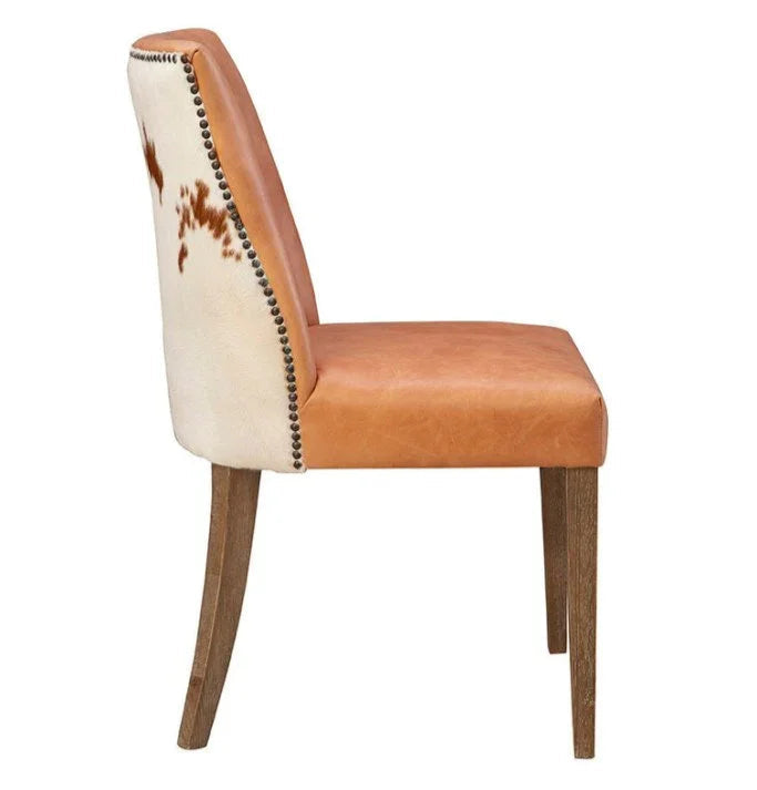 Sierra Honey Toned Leather Side Chair - LOOMLAN - Furniture Classics - Accent Chairs