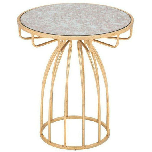 Silo Side Table Mirror & Gold - Sideboards and Things Accents_Gold, Brand_Zuo Modern, Color_Gold, Depth_20-30, Finish_Hand Painted, Finish_Polished, Height_20-30, Materials_Glass, Materials_Metal, Metal Type_Steel, Product Type_Side Table, Width_20-30