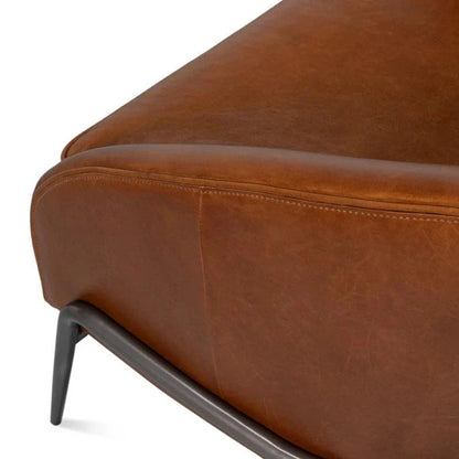 Simmons Modern Havana Brown Leather Chair - LOOMLAN - Sarreid - Accent Chairs