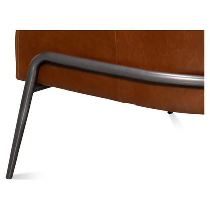 Simmons Modern Havana Brown Leather Chair - LOOMLAN - Sarreid - Accent Chairs
