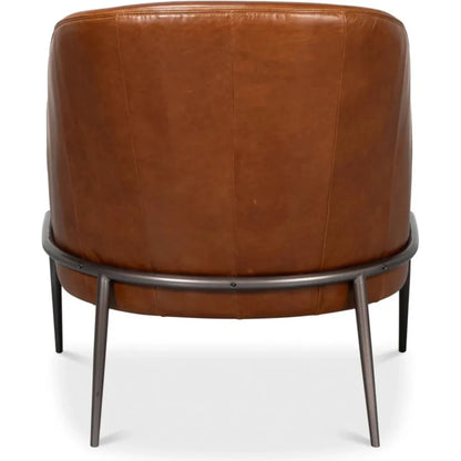 Simmons Modern Havana Brown Leather Chair - LOOMLAN - Sarreid - Accent Chairs