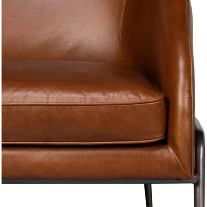 Simmons Modern Havana Brown Leather Chair - LOOMLAN - Sarreid - Accent Chairs