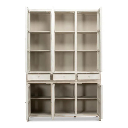 Simplicity Bookcase Curio Glass Doors & Drawers - LOOMLAN - Sarreid - Buffets & Curios