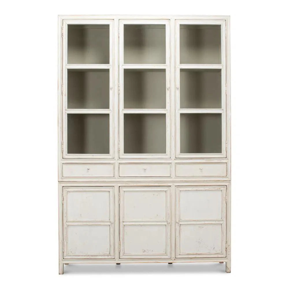 Simplicity Bookcase Curio Glass Doors & Drawers - LOOMLAN - Sarreid - Buffets & Curios
