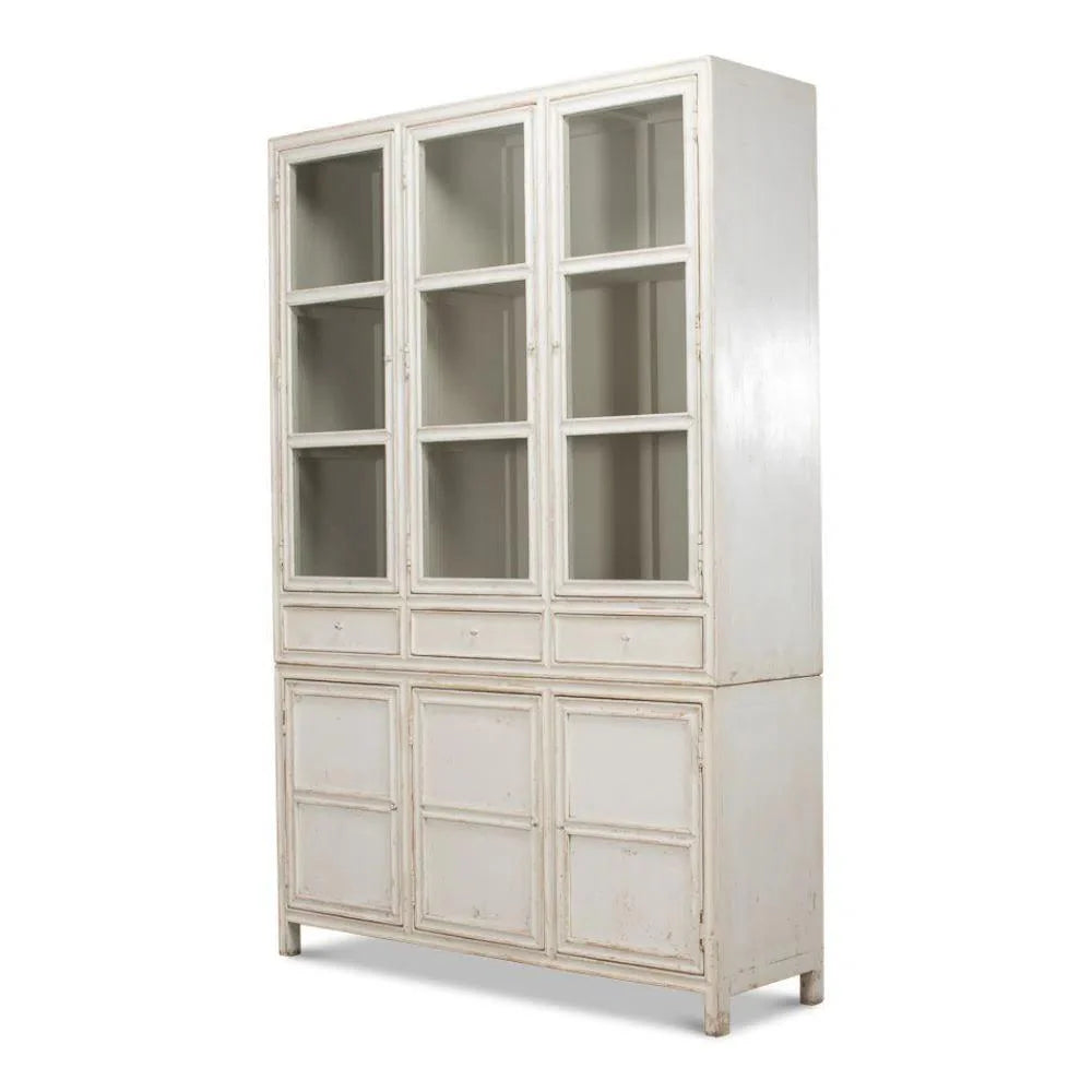 Simplicity Bookcase Curio Glass Doors & Drawers - LOOMLAN - Sarreid - Buffets & Curios