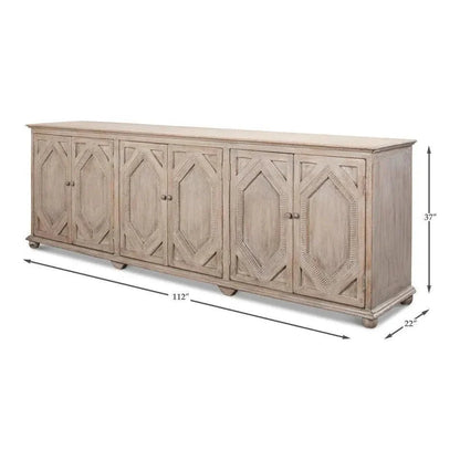 Sarreid Six Diamonds Sideboard French Grey
