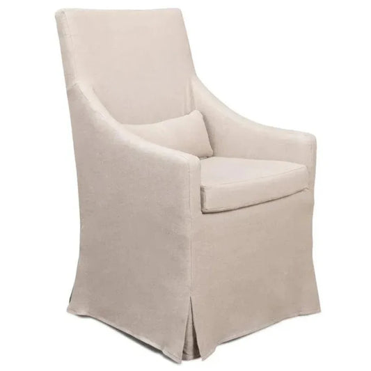 Sarreid Skirted Linen Dining Arm Chair