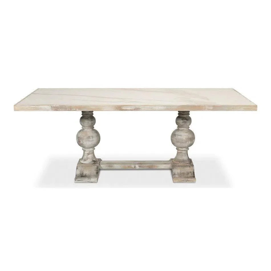 Sarreid Trestle Porcelain Rectangular Dining Table