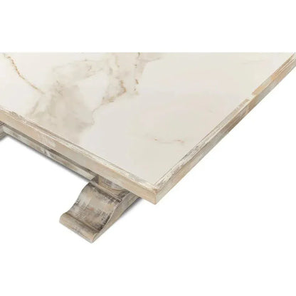 Sarreid Trestle Porcelain Rectangular Dining Table