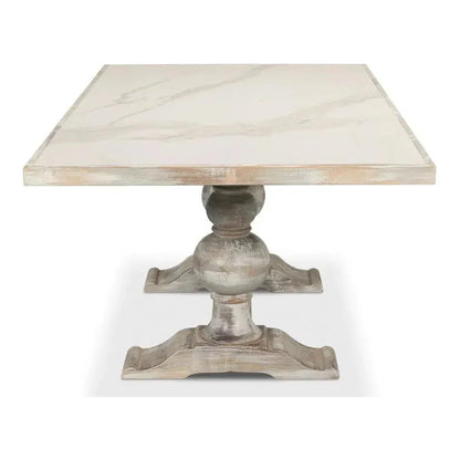 Sarreid Trestle Porcelain Rectangular Dining Table
