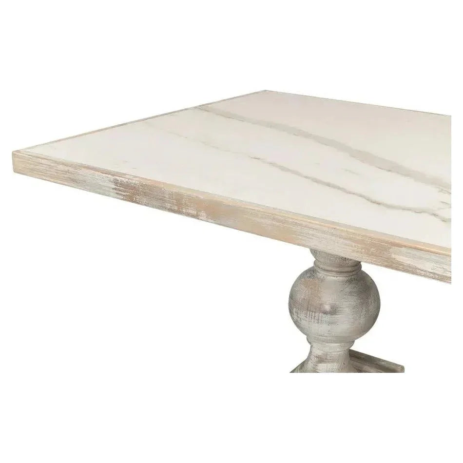 Sarreid Trestle Porcelain Rectangular Dining Table