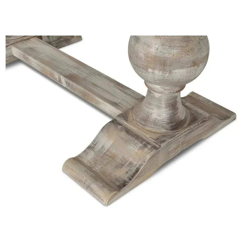 Sarreid Trestle Porcelain Rectangular Dining Table