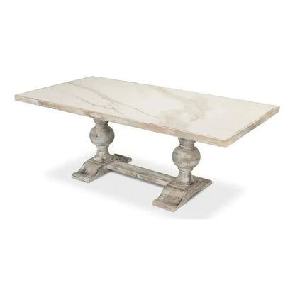 Sarreid Trestle Porcelain Rectangular Dining Table