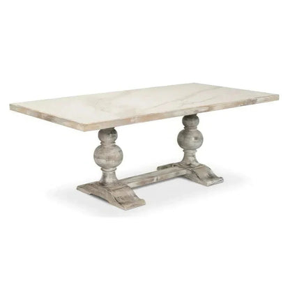 Sarreid Trestle Porcelain Rectangular Dining Table