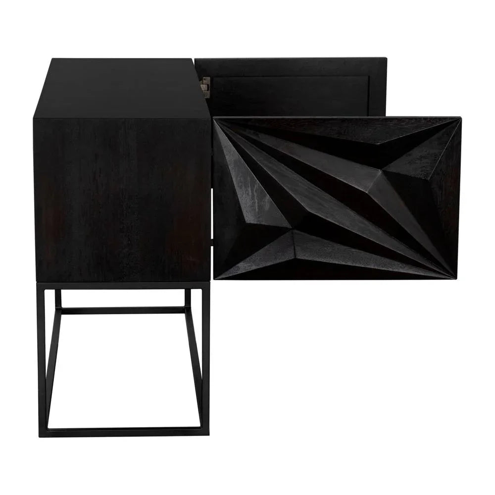 Noir Zurich Wood Rectangle Console Table
