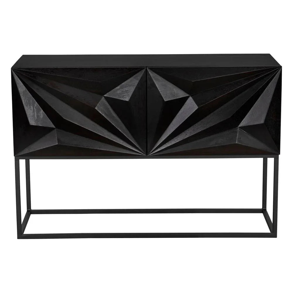 Noir Zurich Wood Rectangle Console Table
