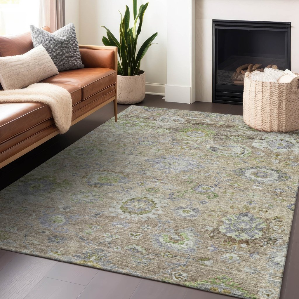 LOOMLAN Rugs Sofia Beige Washable Indoor-Outdoor Rug