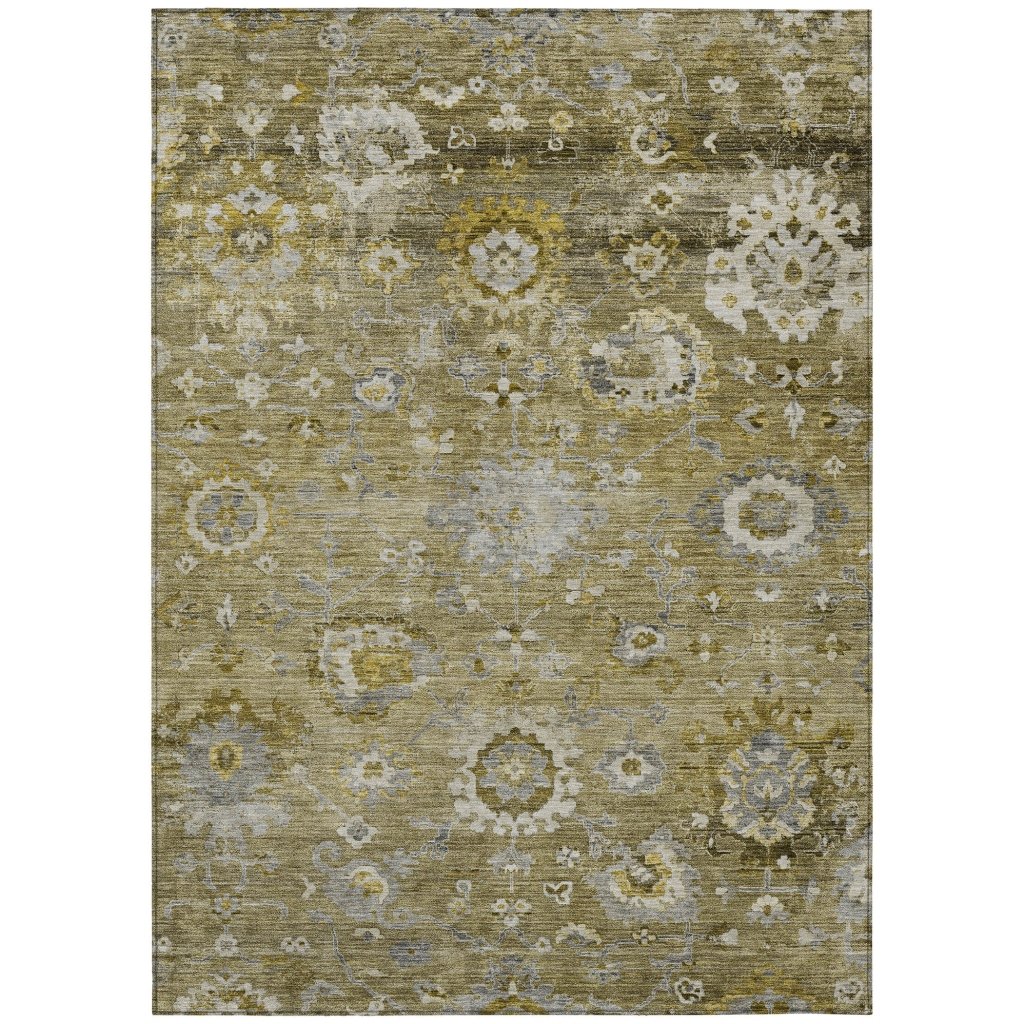 LOOMLAN Rugs Sofia Brown Washable Indoor-Outdoor Rug