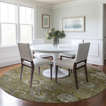 LOOMLAN Rugs Sofia Brown Washable Indoor-Outdoor Rug