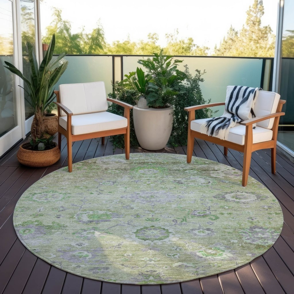 LOOMLAN Rugs Sofia Green Washable Indoor-Outdoor Rug