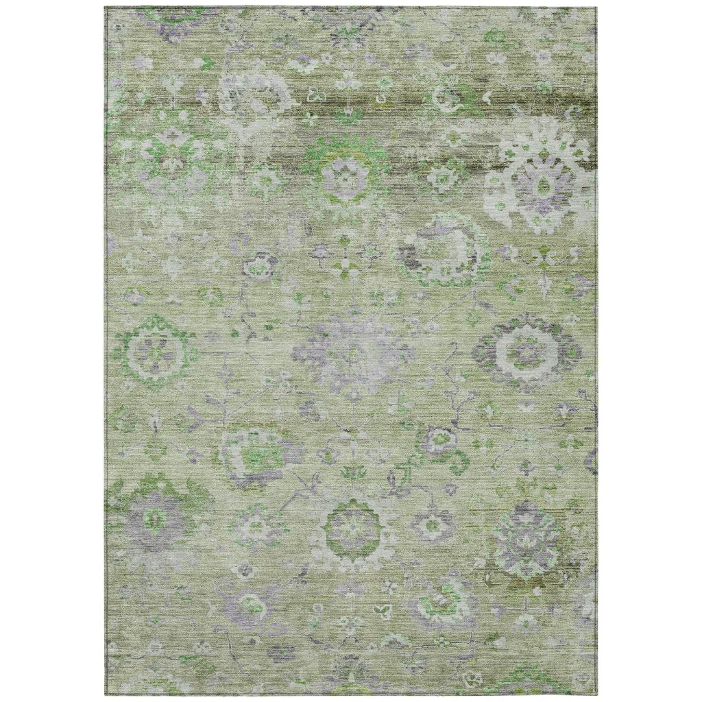 LOOMLAN Rugs Sofia Green Washable Indoor-Outdoor Rug
