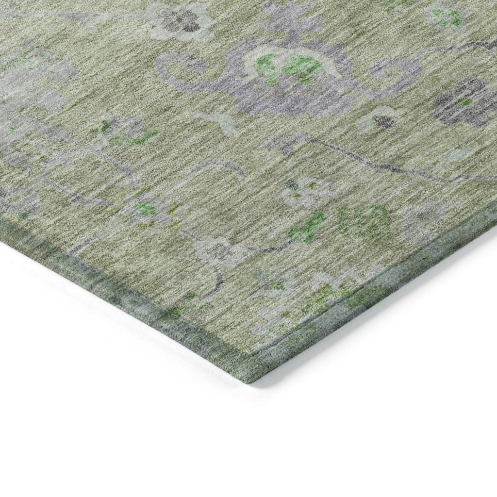 LOOMLAN Rugs Sofia Green Washable Indoor-Outdoor Rug