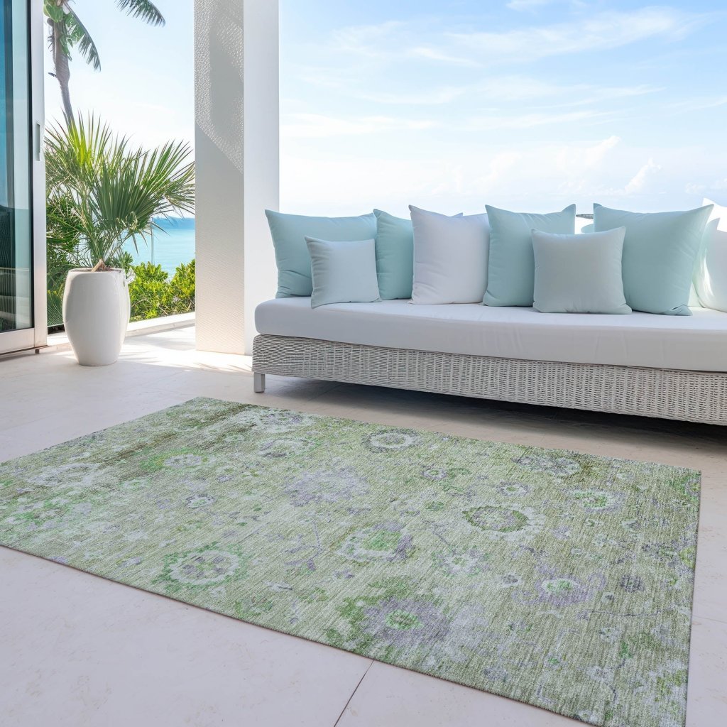LOOMLAN Rugs Sofia Green Washable Indoor-Outdoor Rug