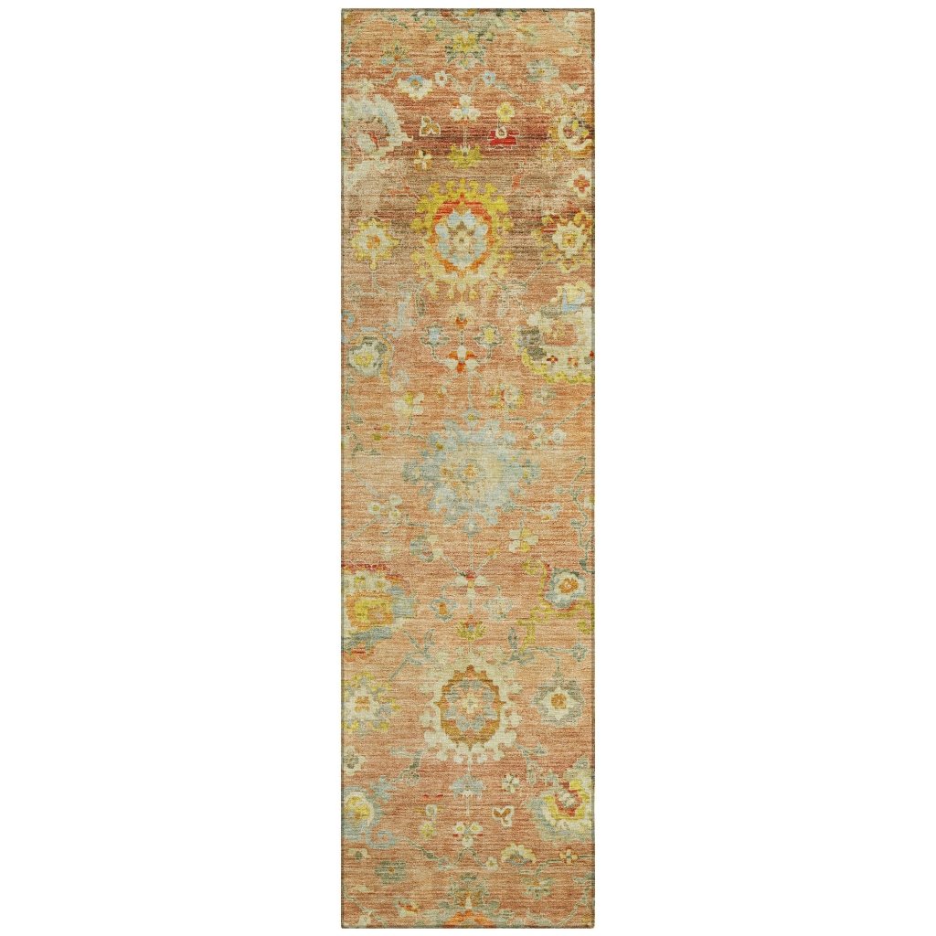 LOOMLAN Rugs Sofia Orange Washable Indoor-Outdoor Rug
