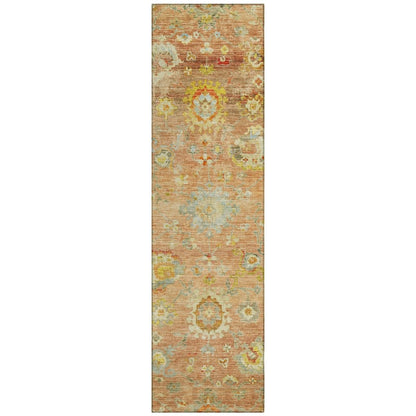 LOOMLAN Rugs Sofia Orange Washable Indoor-Outdoor Rug