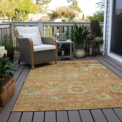 LOOMLAN Rugs Sofia Orange Washable Indoor-Outdoor Rug