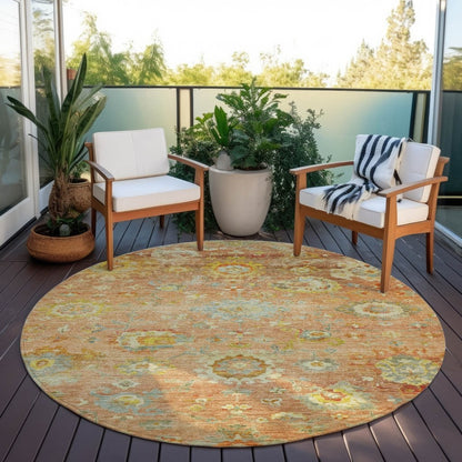 LOOMLAN Rugs Sofia Orange Washable Indoor-Outdoor Rug