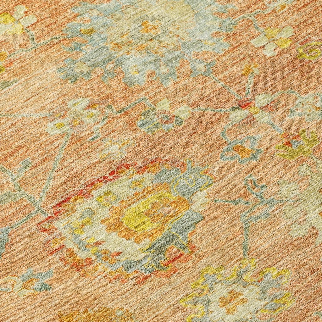 LOOMLAN Rugs Sofia Orange Washable Indoor-Outdoor Rug