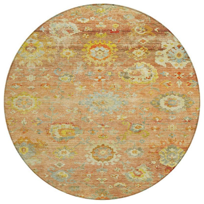 LOOMLAN Rugs Sofia Orange Washable Indoor-Outdoor Rug