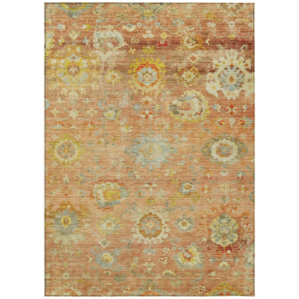 LOOMLAN Rugs Sofia Orange Washable Indoor-Outdoor Rug