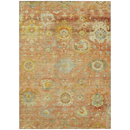 LOOMLAN Rugs Sofia Orange Washable Indoor-Outdoor Rug