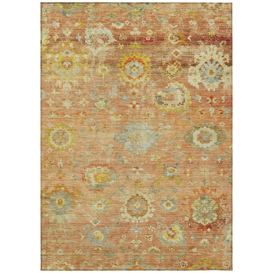 LOOMLAN Rugs Sofia Orange Washable Indoor-Outdoor Rug