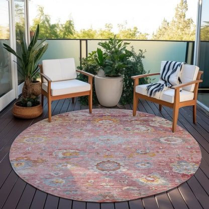 LOOMLAN Rugs Sofia Pink Washable Indoor-Outdoor Rug