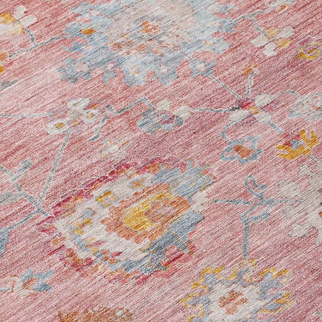 LOOMLAN Rugs Sofia Pink Washable Indoor-Outdoor Rug