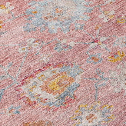LOOMLAN Rugs Sofia Pink Washable Indoor-Outdoor Rug